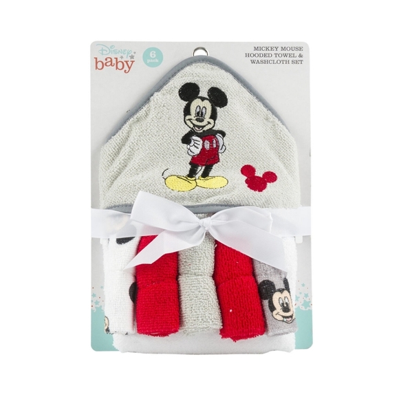 Disney Other - Mickey mouse hooded towel and washcloth set for baby